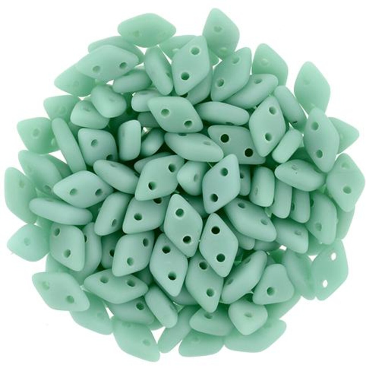 CzechMates Diamond 6.5 x 4mm Czech Glass Two Hole Bead, Matte - Turquoise